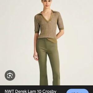 10 Crosby Derek Lam Olive V-Neck Sweater